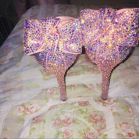 BARBIE pink LOUBOUTIN 💯% AUTHENTIC strass AB crystal 120mm - Picture 14 of 16